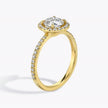Halo Round Brilliant Ring with pave - Yellow Gold - Bodega