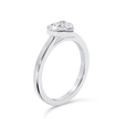 Bezel Set heart Cut Diamond Ring - Platinum - Bodega