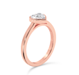 Bezel Set heart Cut Diamond Ring - Rose Gold - Bodega