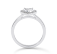 Heart Cut Diamond Ring with Halo - Platinum - Bodega
