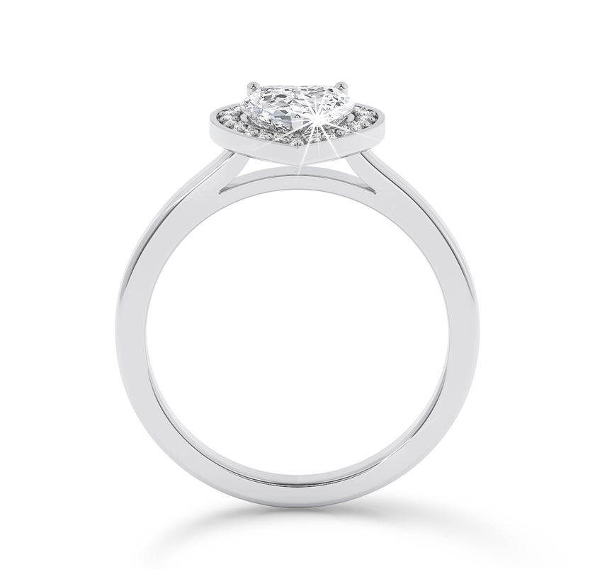 Heart Cut Diamond Ring with Halo - Platinum - Bodega