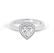 Heart Cut Diamond Ring with Halo - Platinum - Bodega