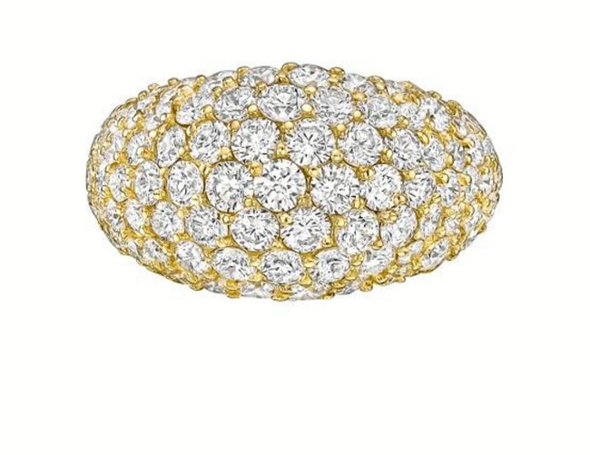Yellow Gold Pave Diamond Ring - Bodega