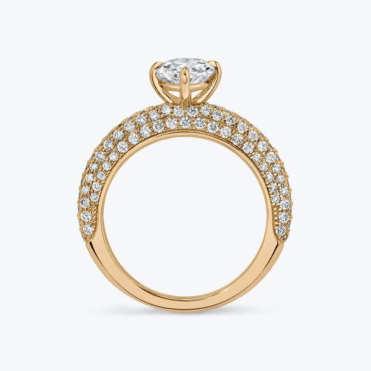 Pave Marquise Ring - Yellow Gold - Bodega