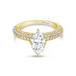 Marquise Solitaire with Pave Band - Yellow Gold - Bodega