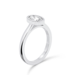 Bezel Set Oval Diamond Ring - Platinum - Bodega