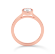 Bezel Set Oval Diamond Ring - Rose Gold - Bodega