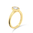Bezel Set Oval Diamond Ring - Yellow Gold - Bodega