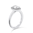 Oval Diamond Ring with halo - Platinum - Bodega