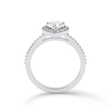 Pear halo ring with pave  - Platinum - Bodega
