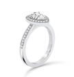 Pear halo ring with pave  - Platinum - Bodega