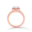 Pear halo ring with pave  - Rose Gold - Bodega