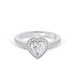 Heart Cut Diamond Ring with Halo & Pave - Platinum - Bodega