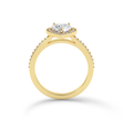 Heart Cut Diamond Ring with Halo & Pave - Yellow Gold - Bodega