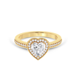 Heart Cut Diamond Ring with Halo & Pave - Yellow Gold - Bodega
