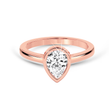 Bezel Set Pear Diamond Ring - Rose Gold - Bodega