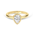 Bezel Set Pear Diamond Ring - Yellow Gold - Bodega