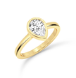 Bezel Set Pear Diamond Ring - Yellow Gold - Bodega