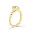 Bezel Set Pear Diamond Ring - Yellow Gold - Bodega