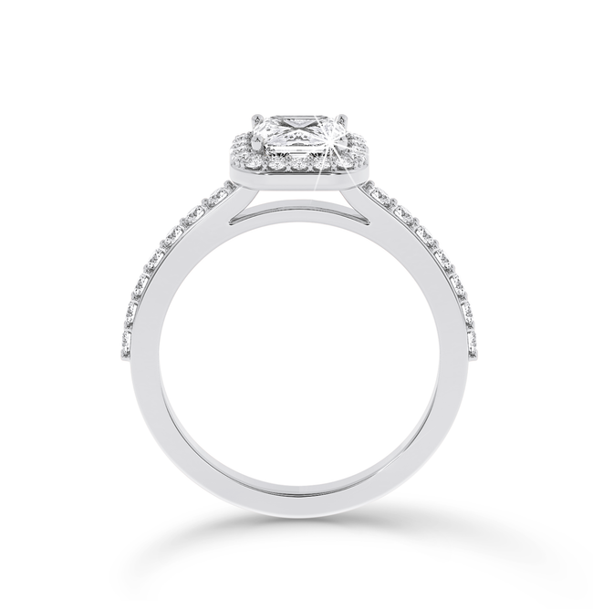Asscher Cut Halo Ring - Platinum - Bodega