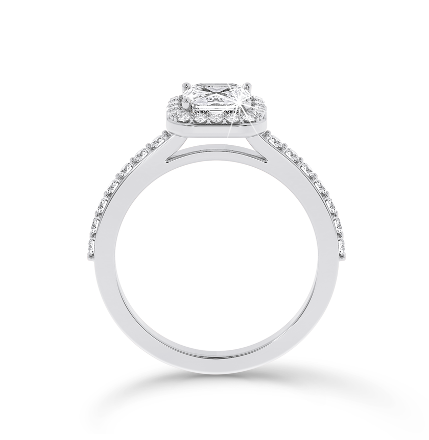 Asscher Cut Halo Ring - Platinum - Bodega