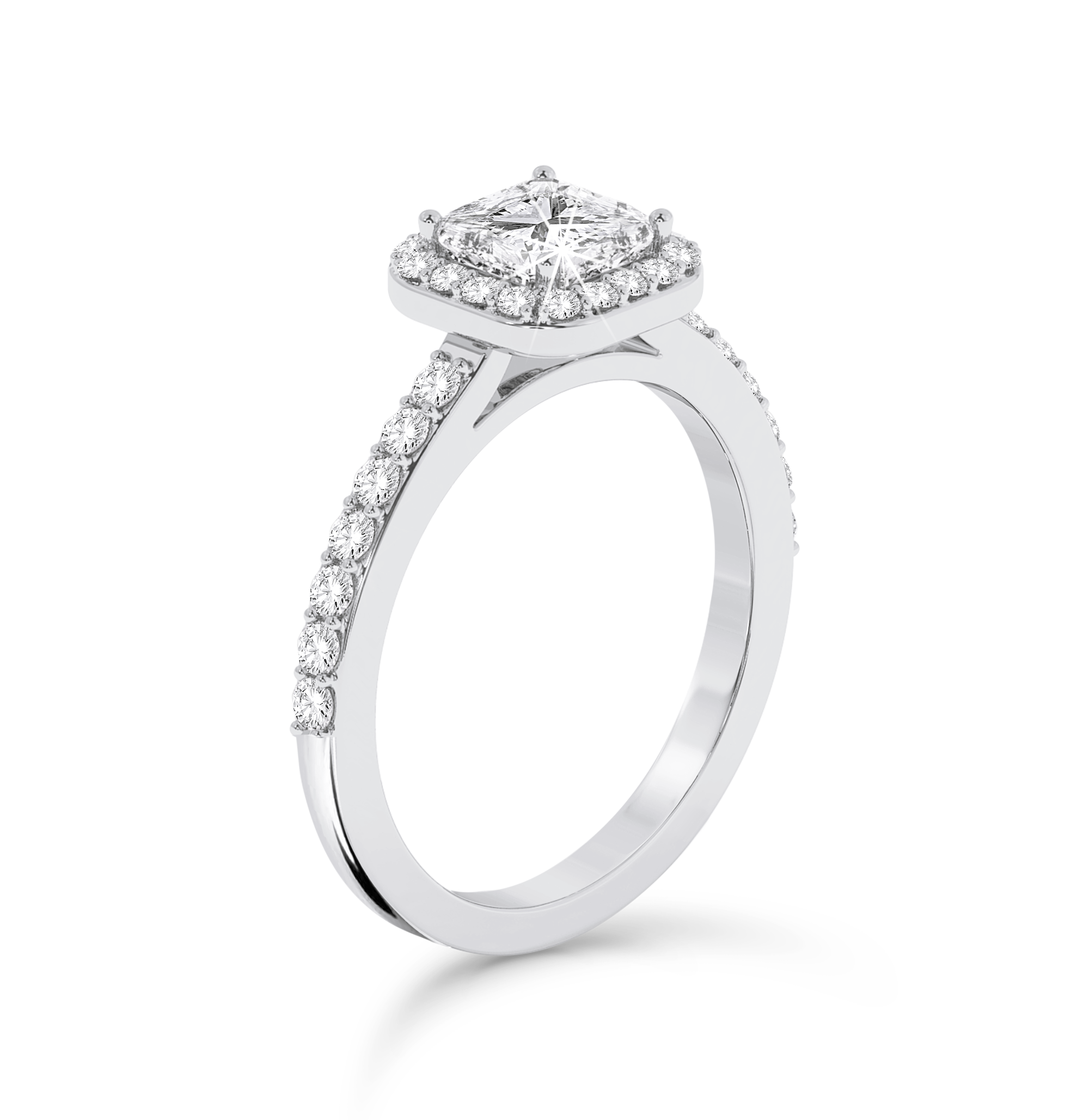 Asscher Cut Halo Ring - Platinum - Bodega