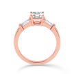 3 Stone Asscher Cut Ring - Rose Gold - Bodega