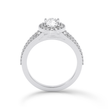 Split shank Oval ring with Halo - Platinum - Bodega