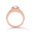 Split shank Oval ring with Halo - Rose Gold - Bodega
