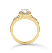 Split shank Oval ring with Halo - Yellow Gold - Bodega