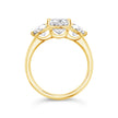 3 Stone Princess Cut Ring - Yellow Gold - Bodega