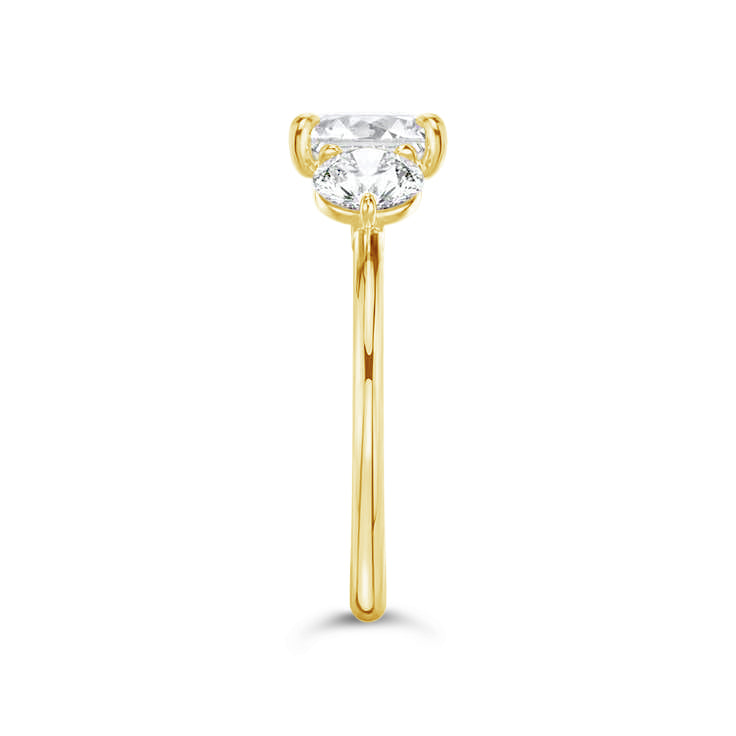 3 Stone Princess Cut Ring - Yellow Gold - Bodega