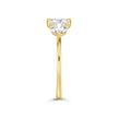 3 Stone Princess Cut Ring - Yellow Gold - Bodega