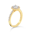 Asscher Cut Halo Ring - Yellow Gold - Bodega