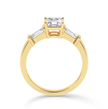 3 Stone Asscher Cut Ring - Yellow Gold - Bodega